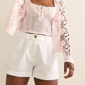 NWT Francesca's Ida Tailored Trouser Shorts in White